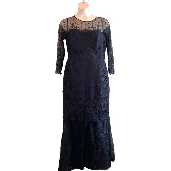 Samy Gicherman Black Guipure Lace MOB Gown 12 - Picture 2 of 11